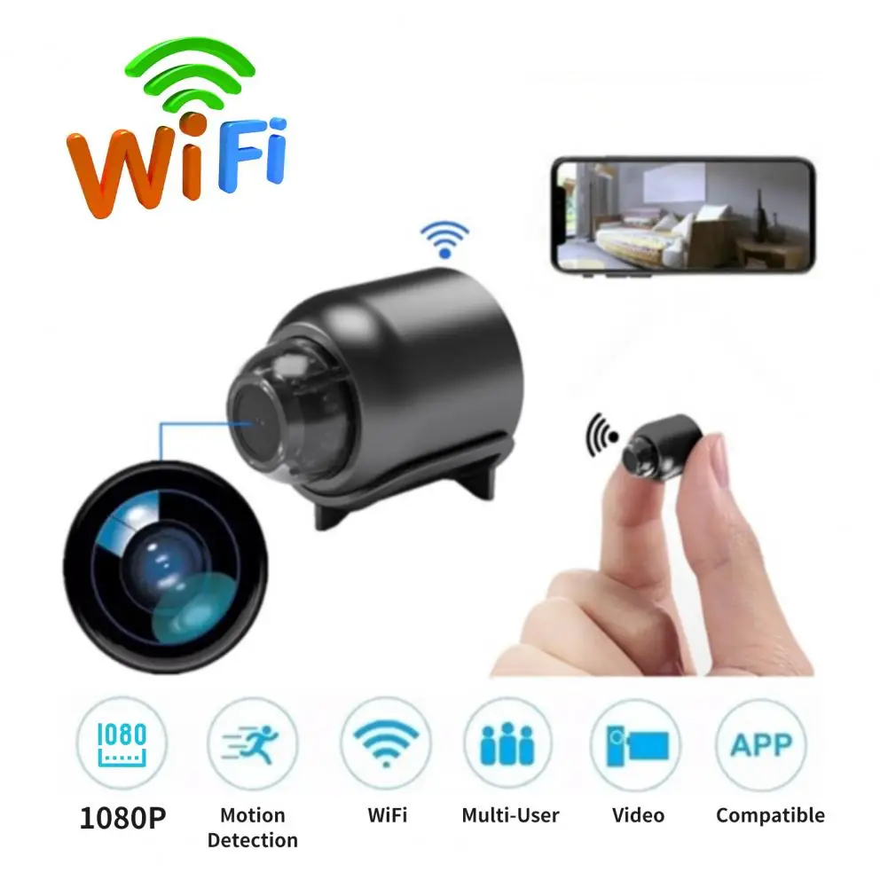 

Беспроводная мини-камера с углом обзора 1080 градусов, Wi-Fi, 360 p