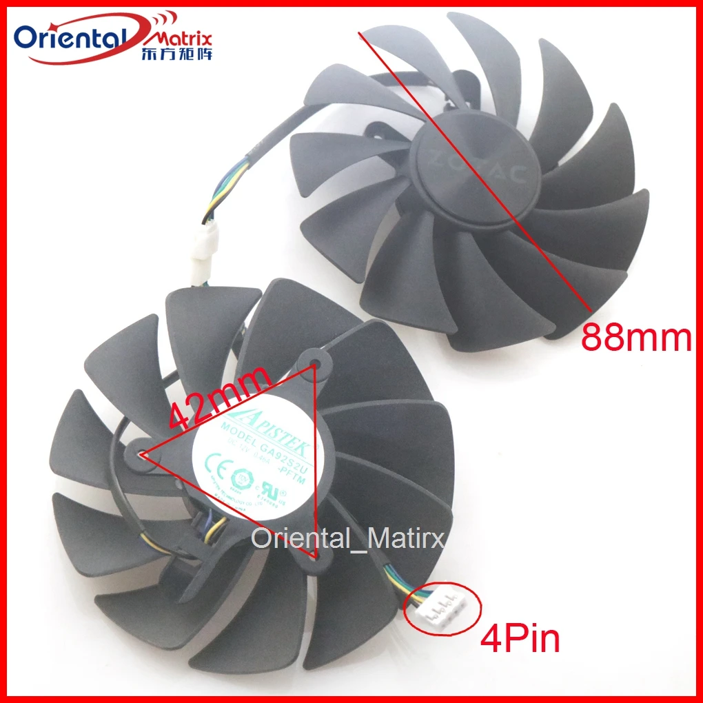 

GA92S2U - PFTM DC12V 0.46A VGA Fan For ZOTAC RTX3060 RTX3060ti HA HB Graphics Card Cooling Fan