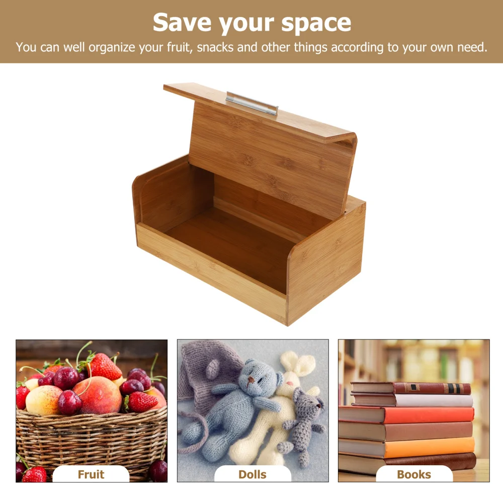 

1pc Bread Box Bamboo Storage Bin Novel Food Container (Assorted Color)
