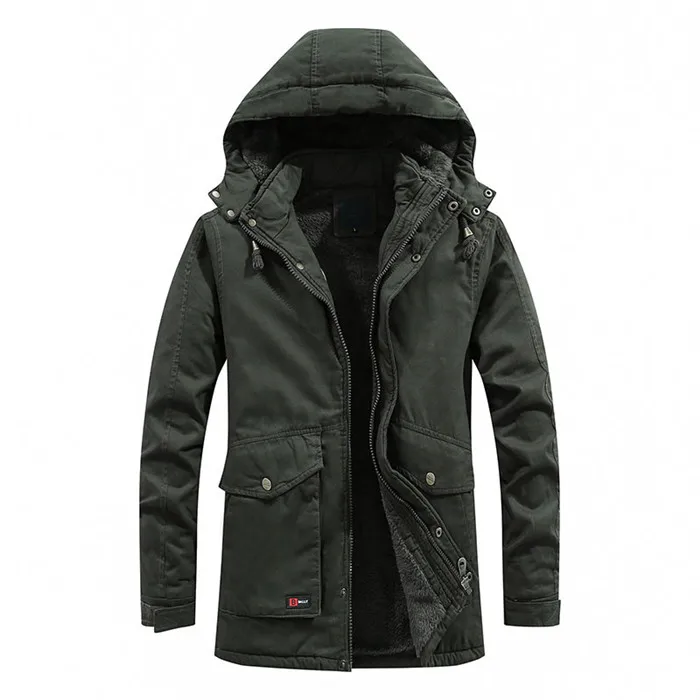 Мужская зимняя куртка новинка Manteau Homme куртка с капюшоном Длинная Куртка пальто однотонные Цветные парки хлопковая стеганая молодежная одежда зимнее пальто - Цвет: green