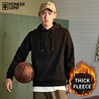 Мужские толстовки с капюшоном Pioneer Camp, теплые флисовые толстовки из 100% хлопка черного и серого цвета, XLS001020