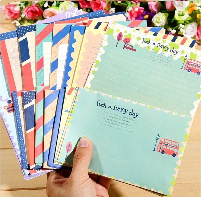 

Navy Style 2pc Envelope 4pc Writing Letter Paper Pad Set Korea Creative Mail Retro Office School Stationery Students Lovers Mail