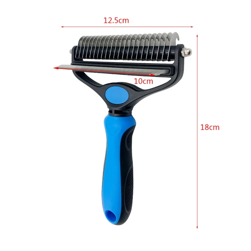 

13MA 2 in 1 Dogs Cats Brush 2 Sided Pet Grooming Tool Shedding Hair Removal Trimmer