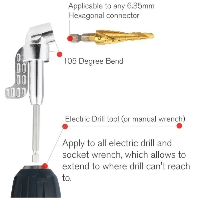 

1 Set Drill Flexible Shaft 1/4 Screwdriver Hex Driver Bit Shank Extension Socket Chrome Vanadium Alloy Steel Angle Extension