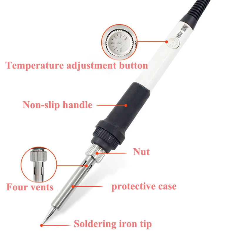 Набор для паяльника с регулировкой температуры 60 Вт теплоизоляционной рабочей