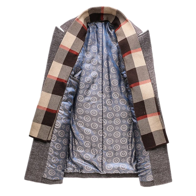 

Coat Wool Men Winter 2021 Men's Casual Solid Color Warm Thick Wool Blends Woolen Pea Coat Male Trench Coat Overcoat