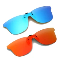 mens polarized clip on sunglasses men women square sun glasses uv400 clip myopia eyeglasses night driving glasses blue red grey