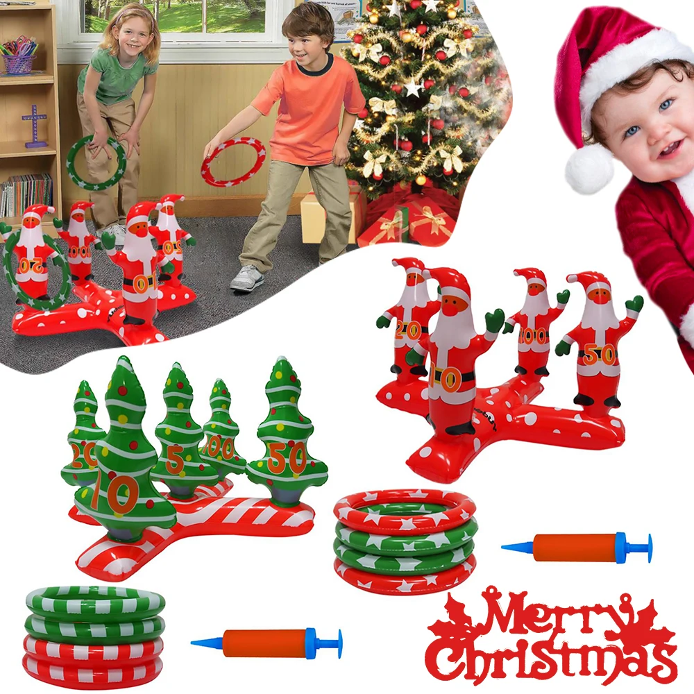

Inflatable Christmas Tree Ring Game Set Throwing Ring Toy Christmas Game New Design Party Game Supplies Interactive Toy