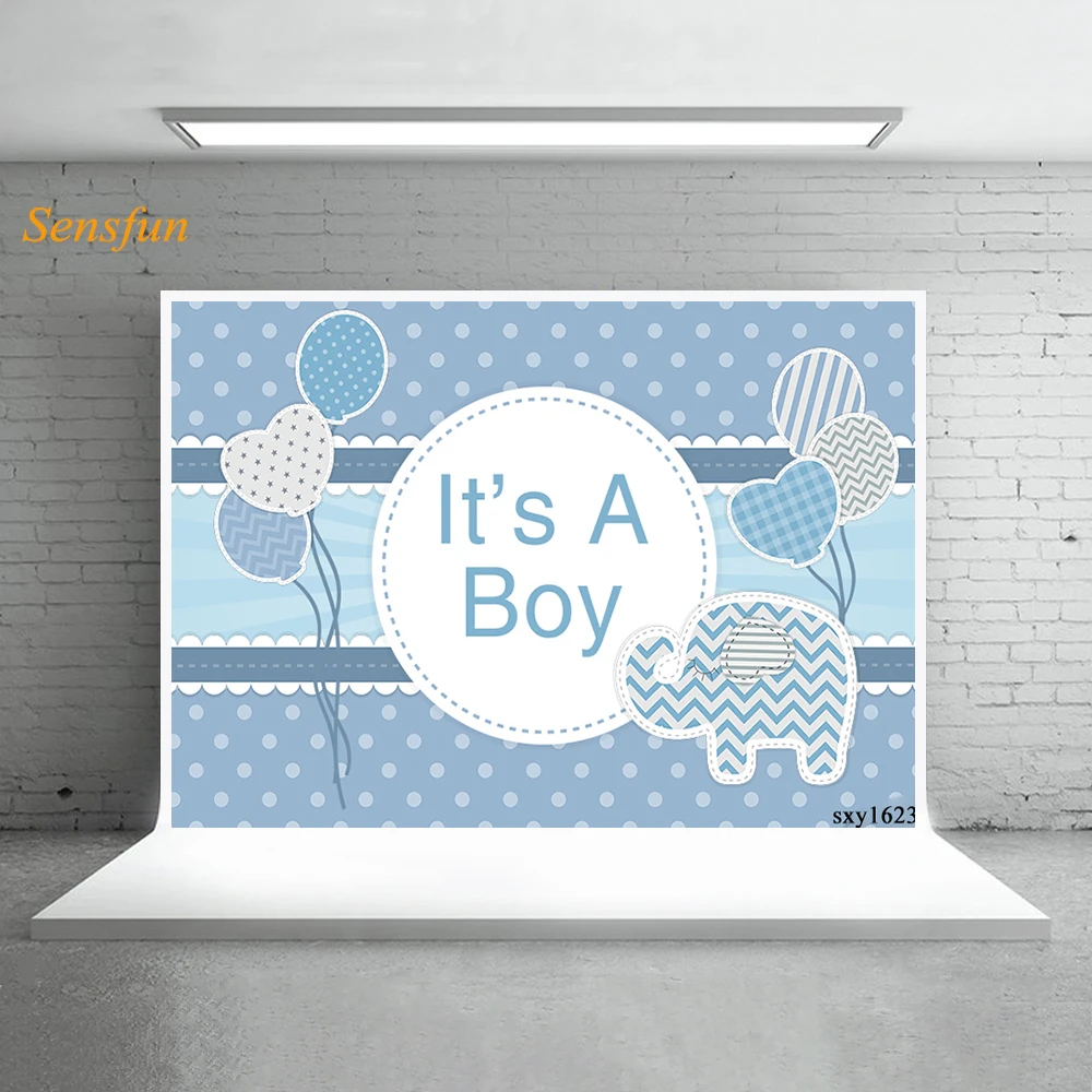 

Виниловый фон для фотосъемки LEVOO Baby Shower со слоном в горошек для мальчиков