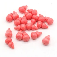 10pcs punch artificial coral beads gourd shape pink coral stone beads for making jewelry diy necklace bracelet gift 12x20mm