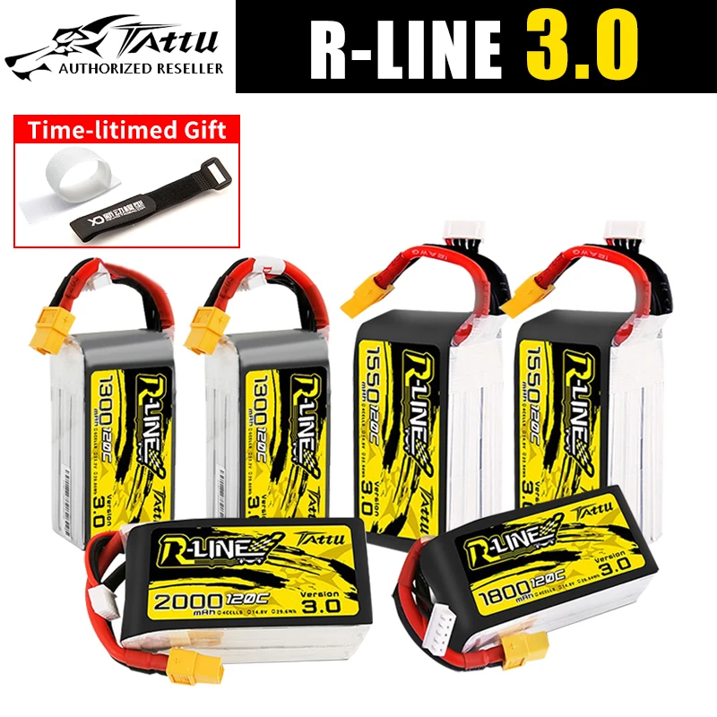 Tattu R-Line версия 3 0 V3 1300/1400/1550/1800/2000 мА/ч 120C 4S 6S 4 2 V Lipo батарея XT60 разъем FPV гоночный