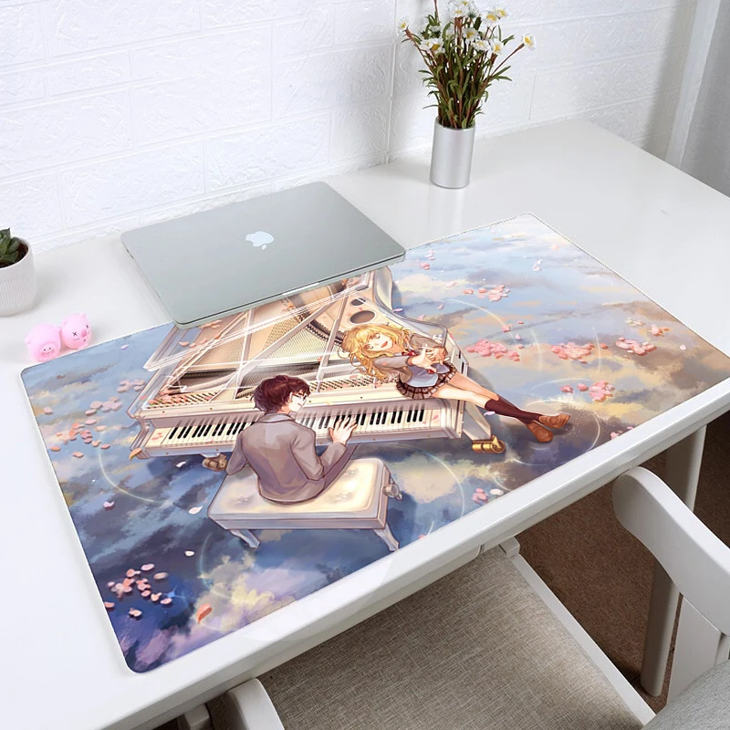 

Your Lie In April Large Gaming Mouse Pad Lockedge Game Mouse Mat For Laptop Keyboard Pad Desk Mat For Notebook Gamer Mousepad
