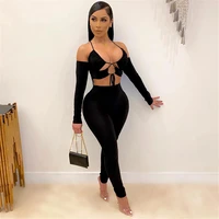 hirigin bodycon two piece outfits for women sexy club wear co ord sets halter backless off shoulder party club matching sets