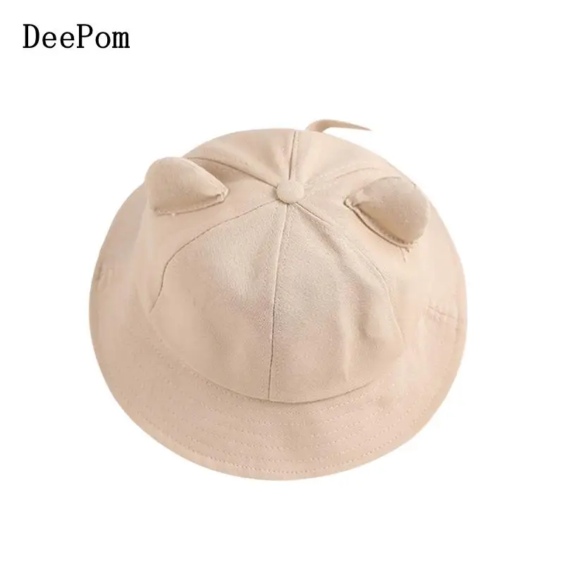 

DeePom Bucket Hat Women Parent child Cartoon Ear Fisherman Hats Female Solid Color Cotton Bob Cap Casual Summer Spring Gorro New