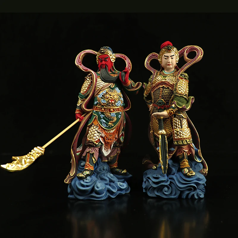 Изысканные украшения Guan Gong Jia Lan Supreme bouddha Bodhisattva, статуя богов-хранителей, аксессуары для домашнего декора - Цвет: AB-COLOR