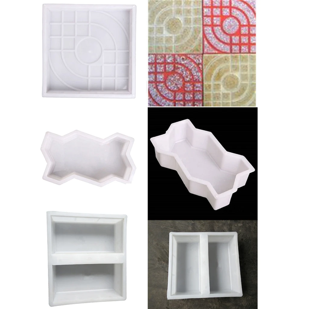 3 шт. тротуарная форма для кирпича Diy бетона садовая газона Каменная ходьбы вида