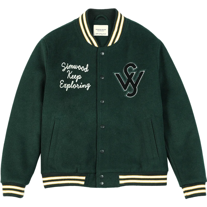 

SIMWOOD 2021 Spring New Bomber Jackets Men Fashion Embroidery Letter Baseball Jackets Plus Size Hip Hop Streetwear SJ131249