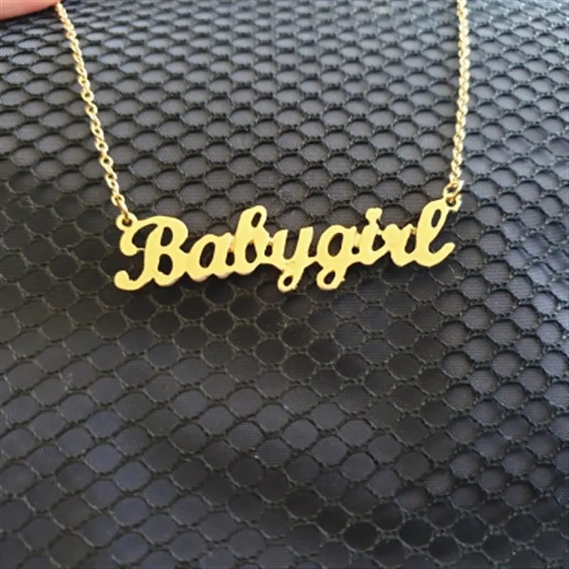 Модное золотое ожерелье с надписью для маленькой девочки подвеска из