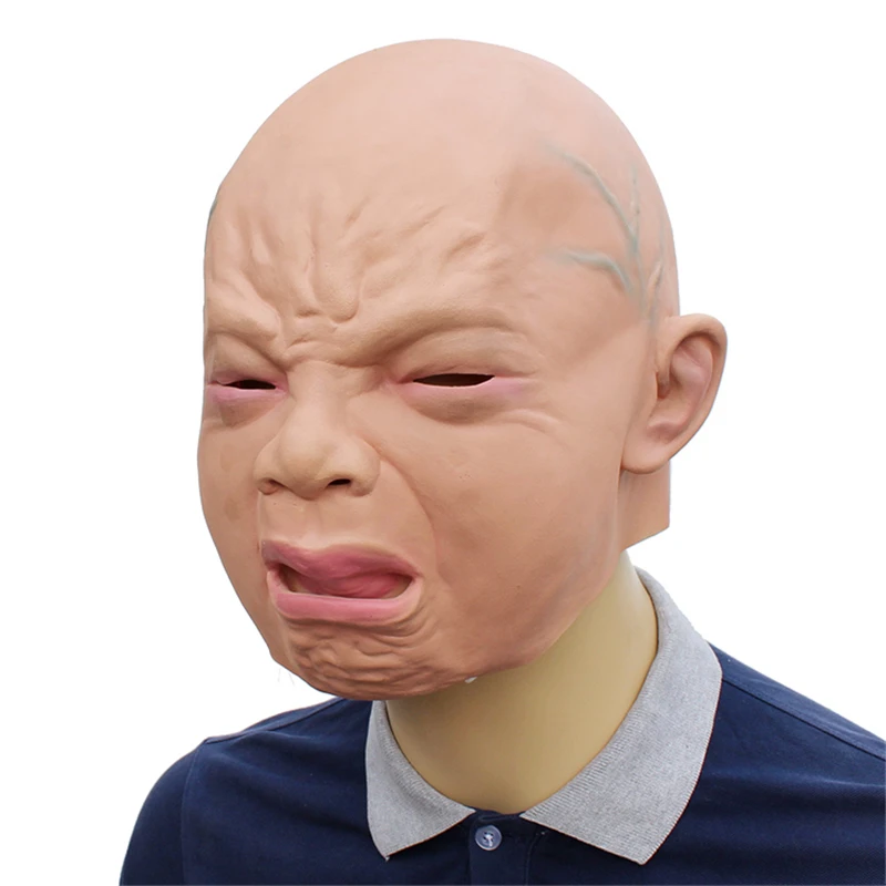 Реалистичная детская маска с плачом полноголовая для лица парики на Хэллоуин бар
