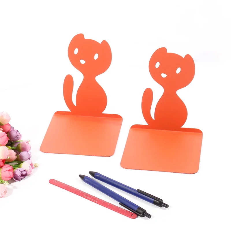 Настольный книжный шкаф в виде кошки простой оранжевого цвета милый с напольным