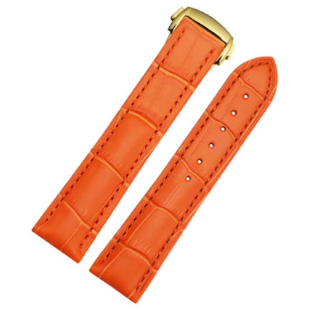 

18mm Watch Strap Leather WatchBands For Omega [SpeedMaster] [Seamaster] [De Ville] Watch Strap Deployment Buckle