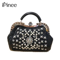 ipinee hand bags for women purses and handbags luxury designer rivet rhinestone shoulder bag ladies casual messenger tote bag