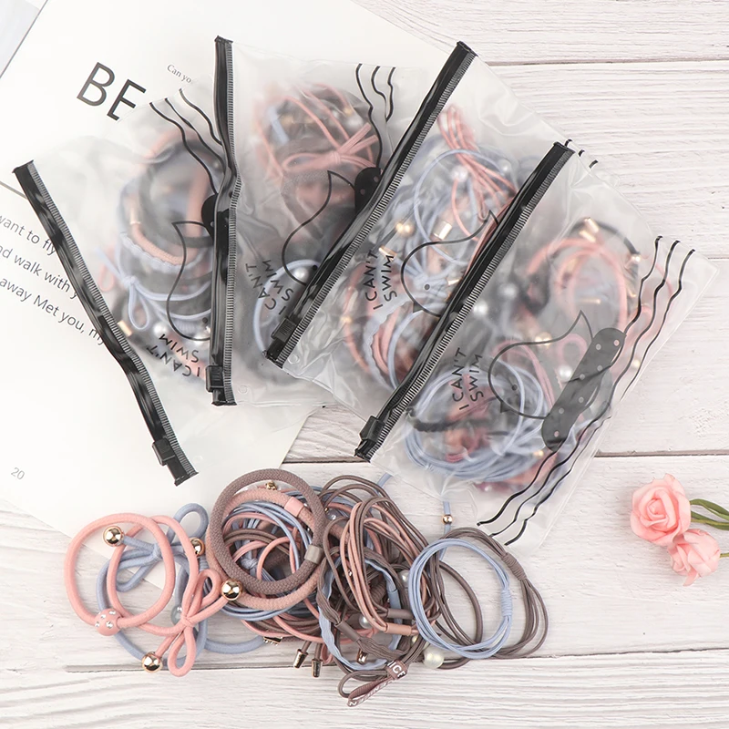 

25Pcs Elastic Women Girls Basic Knot Pearls Hair Bands Scrunchies Ponytail Holder Headbands Hair Accessories