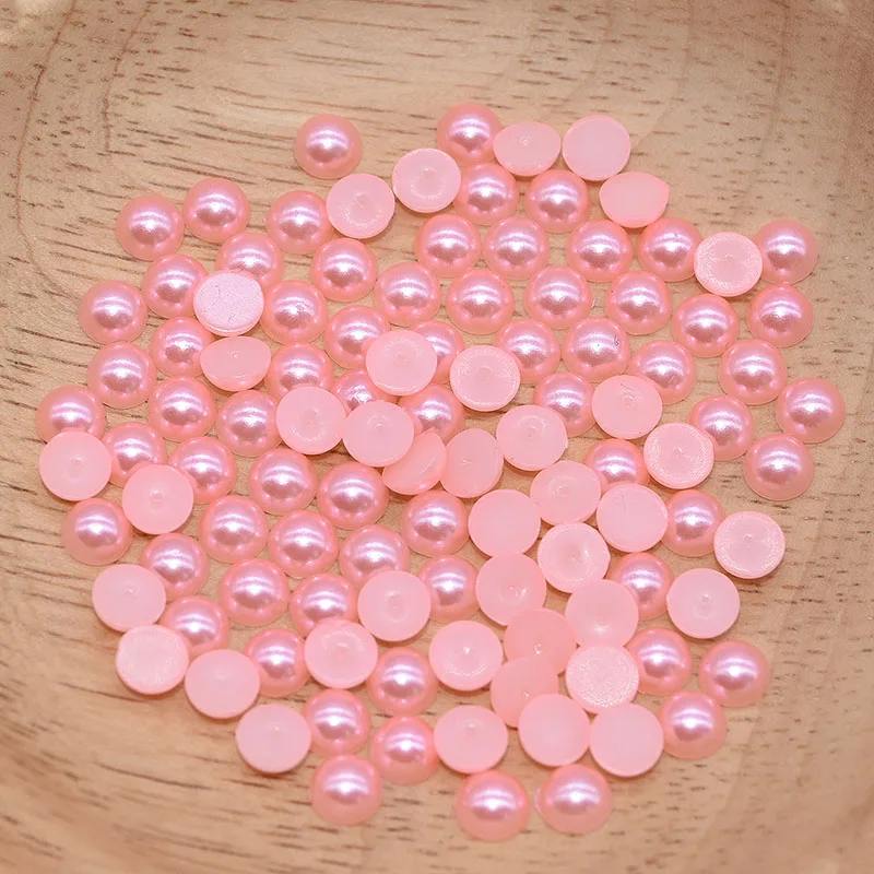 500 шт./лот 6 мм полукруглые плоские разноцветные акриловые бусины с имитацией