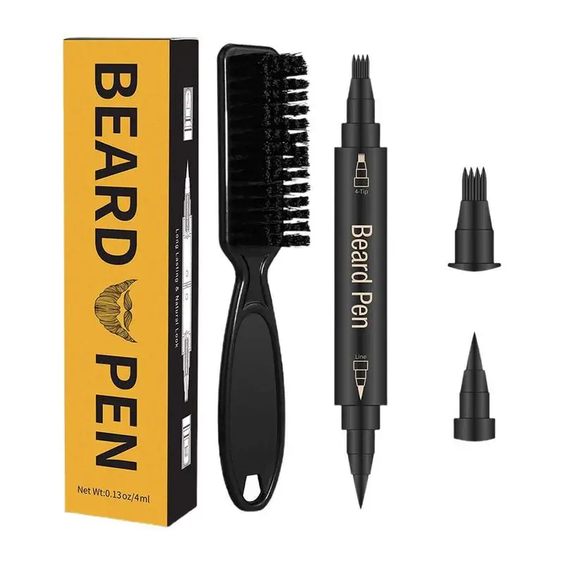 

Baard Vullen Pen Kit Kapper Potlood Met Borstel Salon Haar Graveren Styling Wenkbrauw Tool Mannelijke Snor Reparatie Vorm