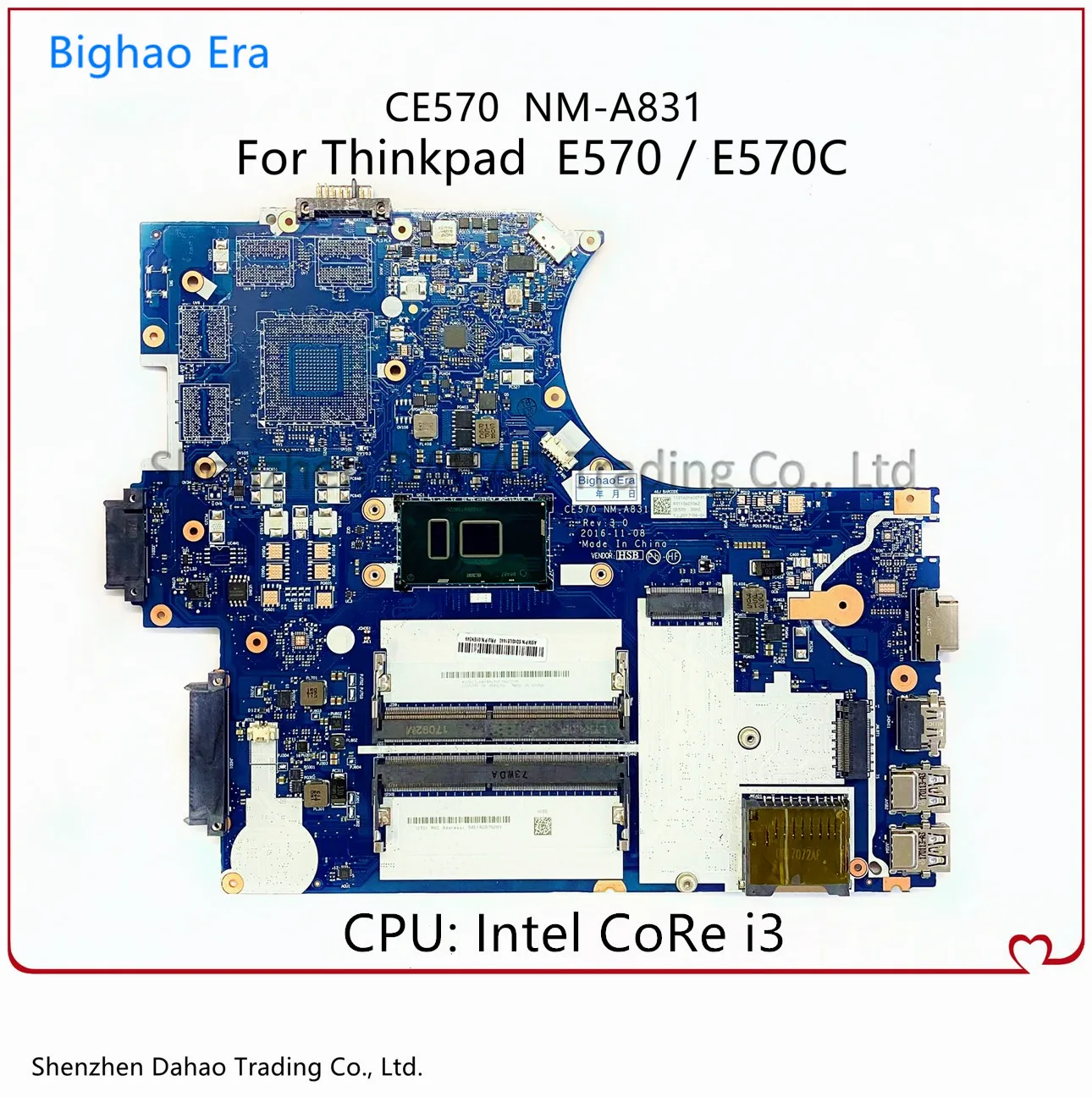 

Для Lenovo Thinkpad E570 E570C Laotop материнская плата CE570 NM-A831 материнская плата с i3 CPU DDR4 100% полностью протестирована FRU: 01EP405