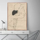 Картины на холсте влюбленные Egon Schiele, домашний декор, большие настенные картины для гостиной, плакаты, картины на холсте HD