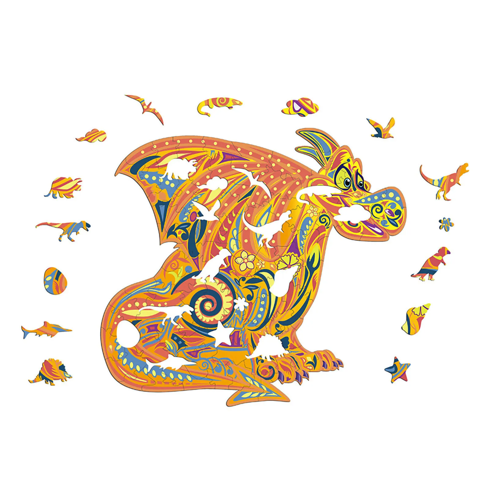 

HIINST 109/173/210pcs Dinosaur Shape Wooden Jigsaw Puzzle Toys Building block Game Adults Decompression Toys Children Gifts 2021