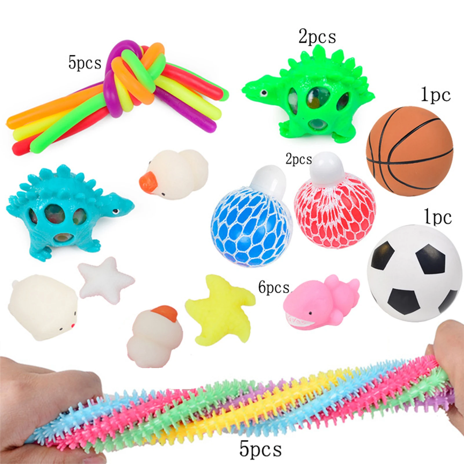 

22pcs Fidget Sensory Toy Set Stress Relief Toy Ball Autism Anxiety Relief Stress Fidget Toys Decompression Toys For Kids Adults