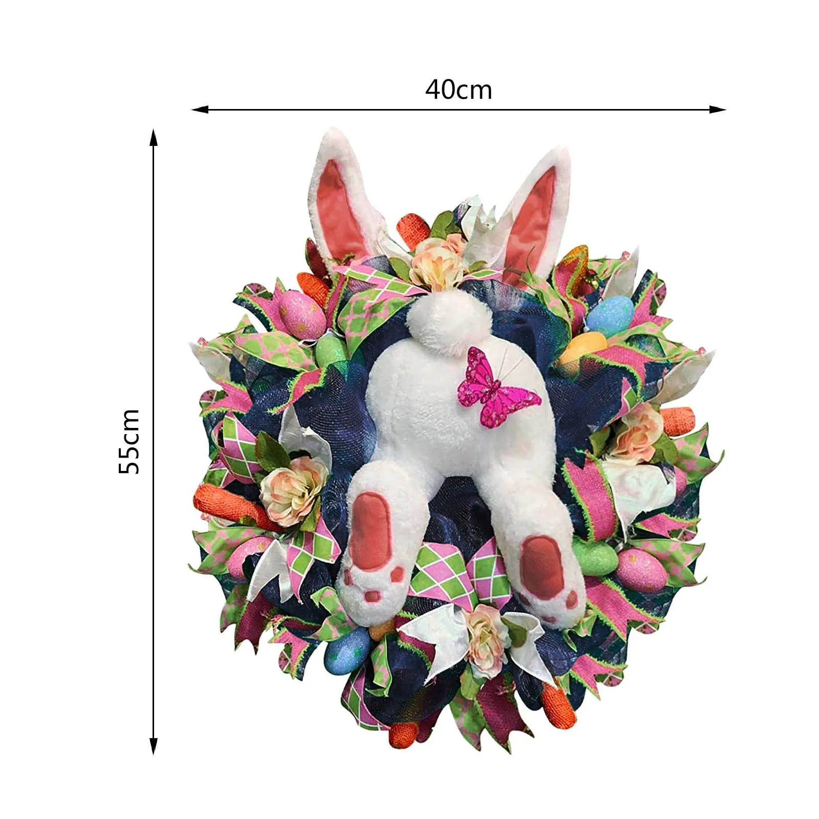 

Easter Thief Bunny Butt Wreath With Ears Cartoon Bunny Shape Cute Decoration Ornaments Ornaments Wedding Party Decor Wreath#40