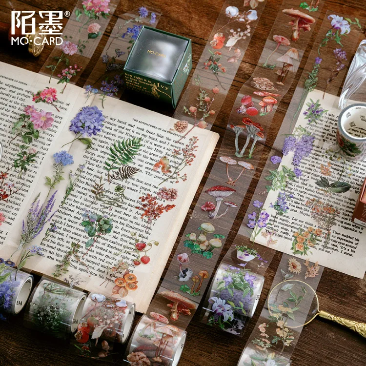 40 мм 3 м ретро завод гриб декоративный скотч с цветочным принтом Diy Скрапбукинг