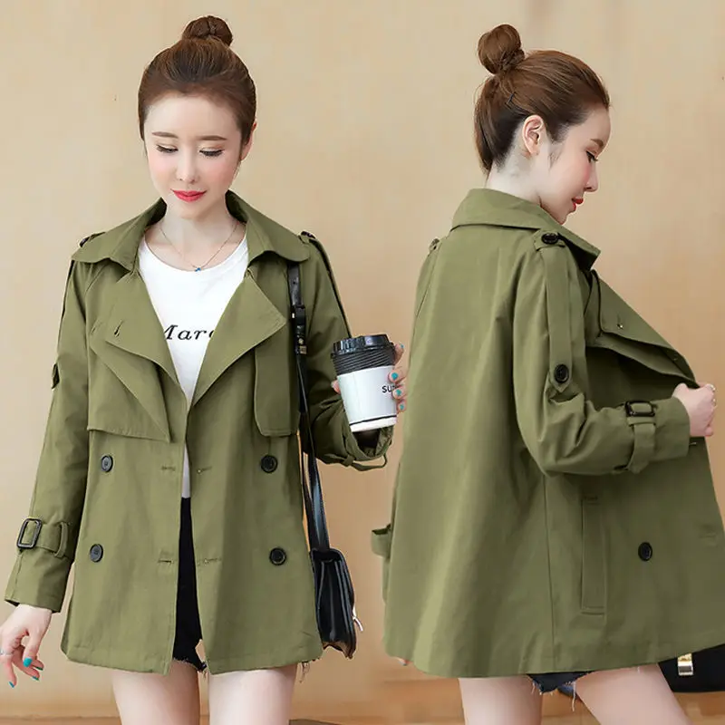 

Small temperament windbreaker women short 2021 spring new Korean fashion loose slim casual coat women tide