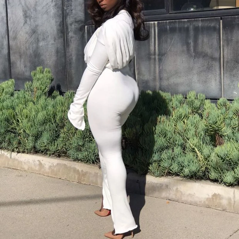 Женский однотонный комбинезон на одно плечо с открытой спиной |