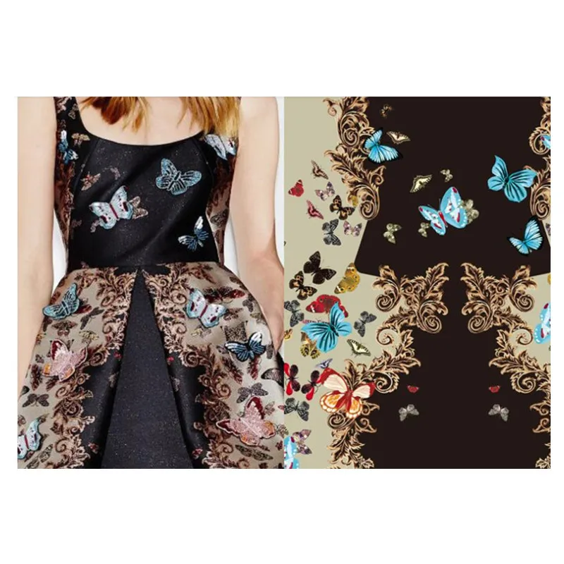 

D brand printed polyester fabric cloth 145 cm width fashion ladies shirt dress children handmade DIY fabric alibaba express