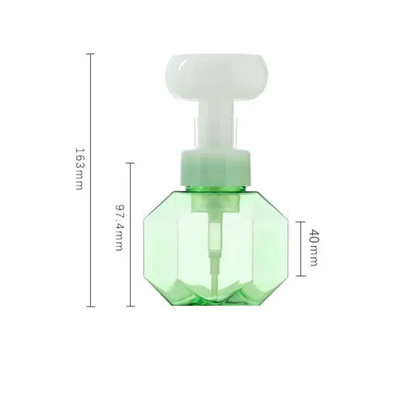 

300ml Liquid Soap Dispenser Flower Shape Foam Foaming Pump Empty Bottle Plastic Clear Bottle Shower Gel Foam Pump Bottle
