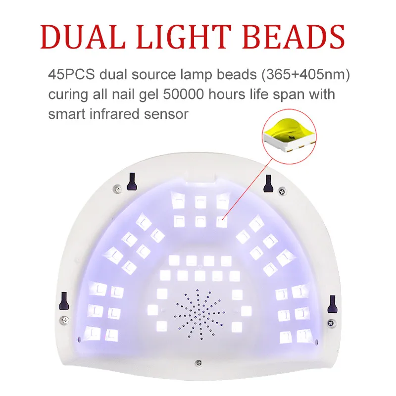 УФ светодиодный маникюрная лампа для сушки ногтей 90 Вт Супер Мощность