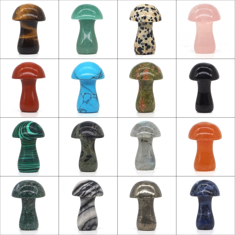 

Мини-Колонка в форме гриба фигурка из натурального камня с украшением в виде кристаллов Рейки Исцеление отполированное покрытие Резной орн...