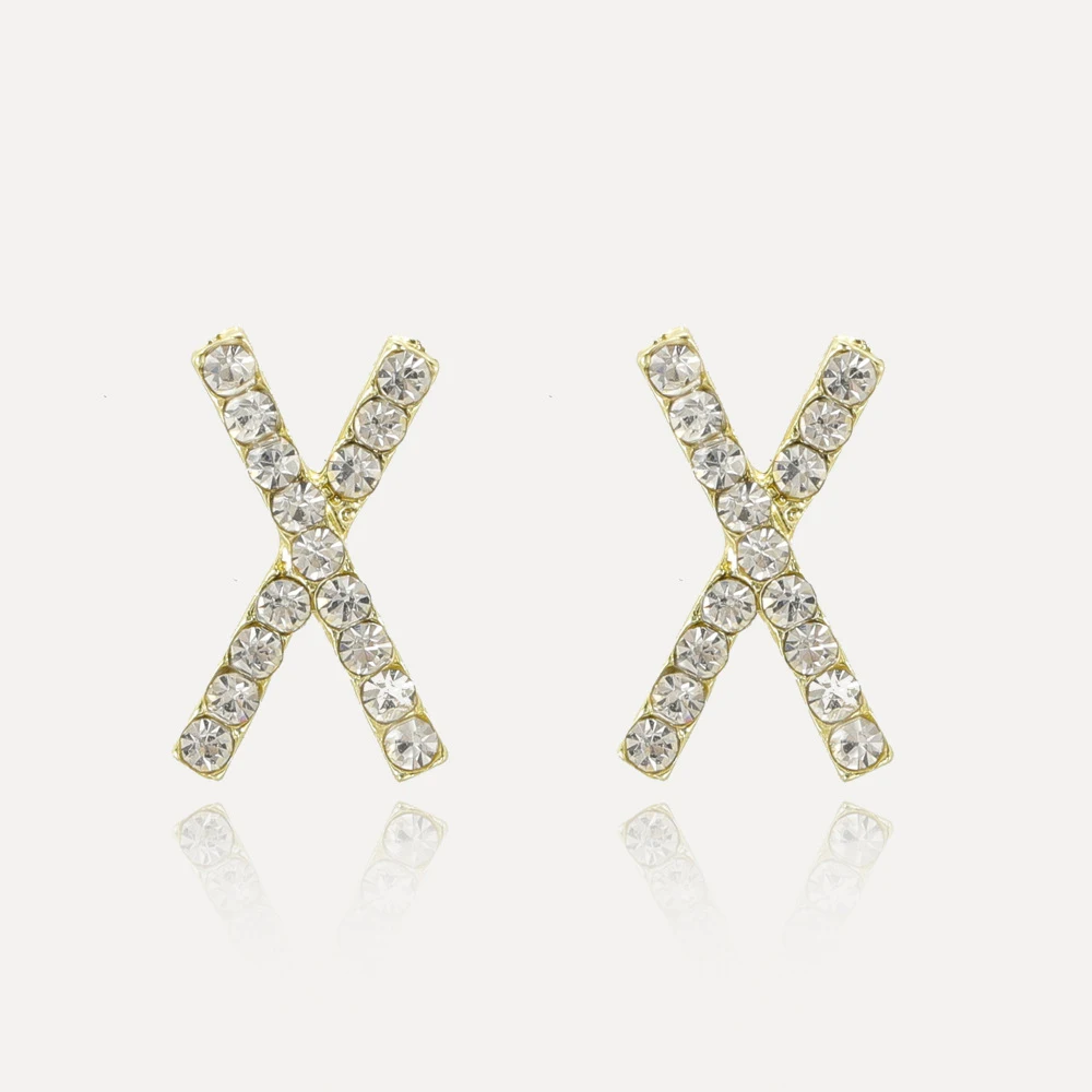 Корейские простые геометрические серьги гвоздики с крестом французские Ретро