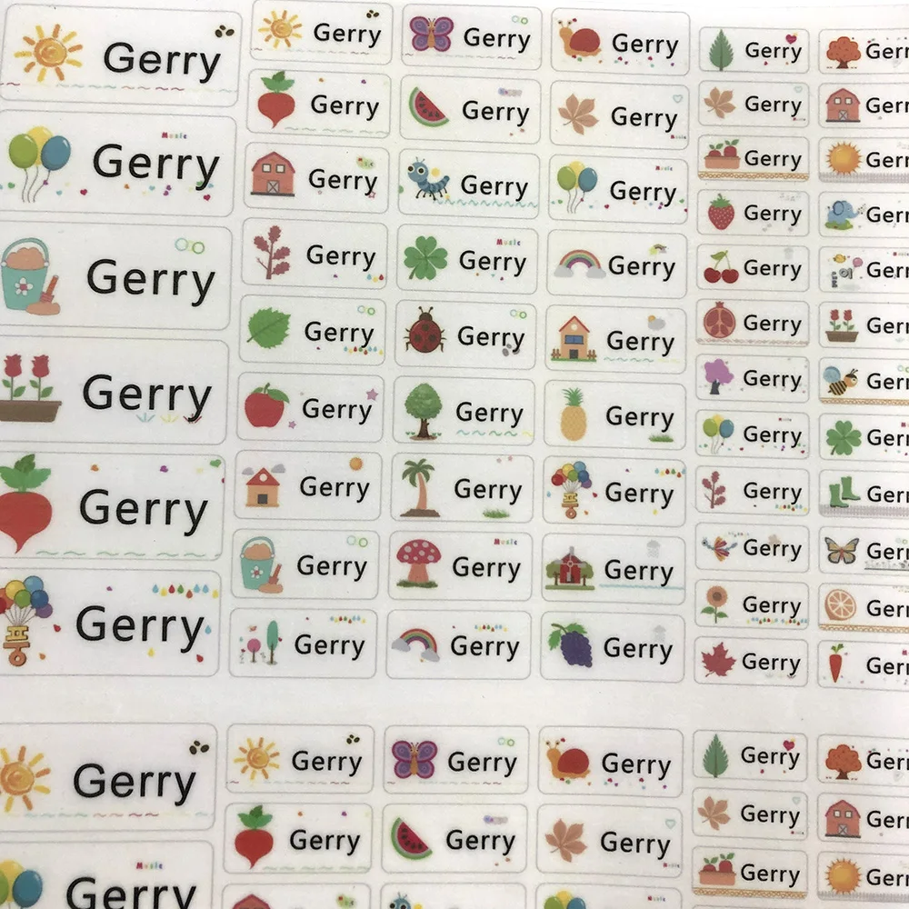 Детские милые наклейки с естественным узором именем на заказ