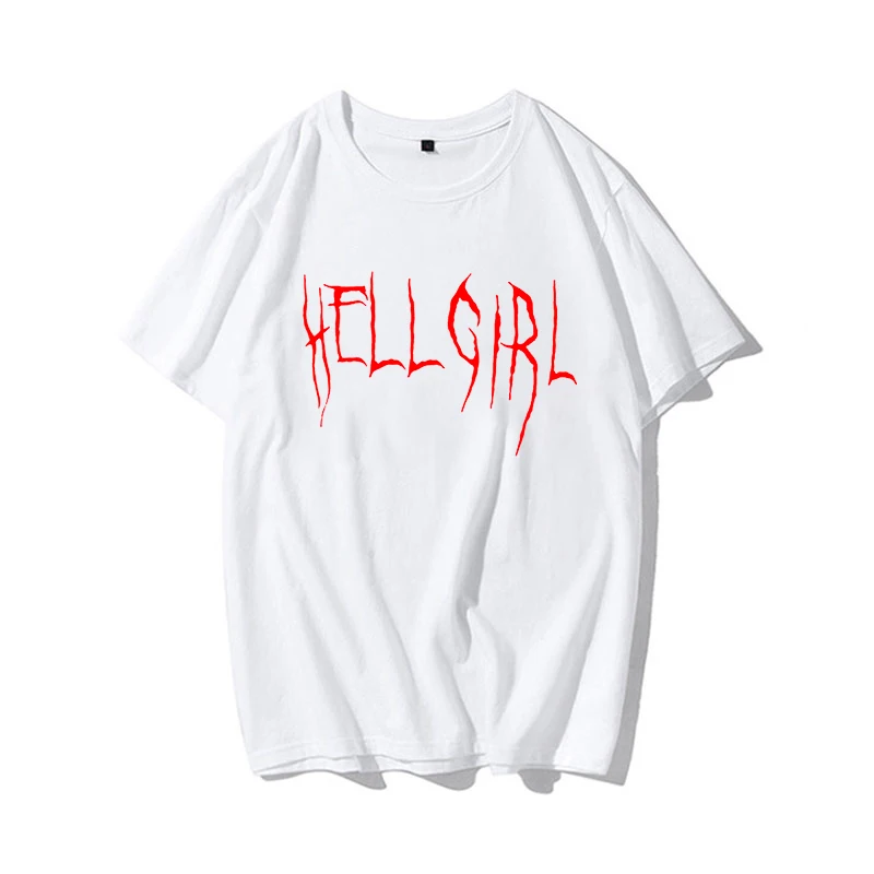 Летняя женская футболка с принтом hell girl Женский Топ в стиле панк и готика