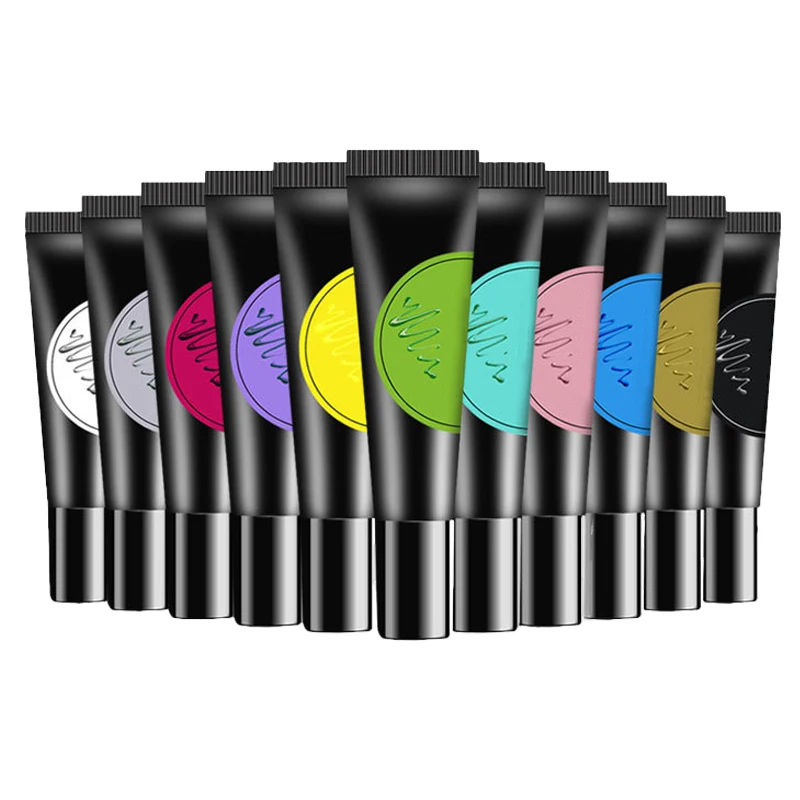 12 цветов гель для штамповки ногтей цветной лак растворимый штамповка УФ дизайна