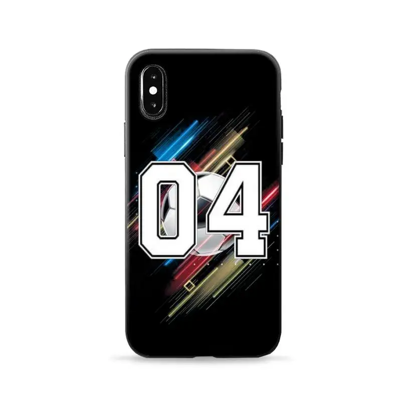

Football Lucky number letter Phone Case for iPhone 7 8 11 12 Pro X XS Max XR Samsung A S 10 20 30 50 70 Plus pro funda Cover