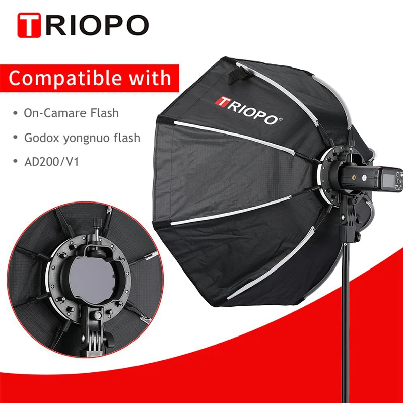 

TRIOPO 90cm KX90CM Octagon Softbox Umbrella Soft box for Godox AD200 V1 Speedlite Flash Light photography studio accessories