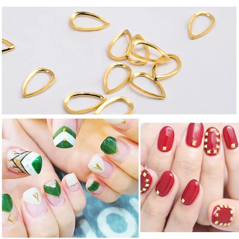 TKGOES 2 компл./лот 14 вариантов Золотой Цвет ногтя полый дизайн сплав ногтей