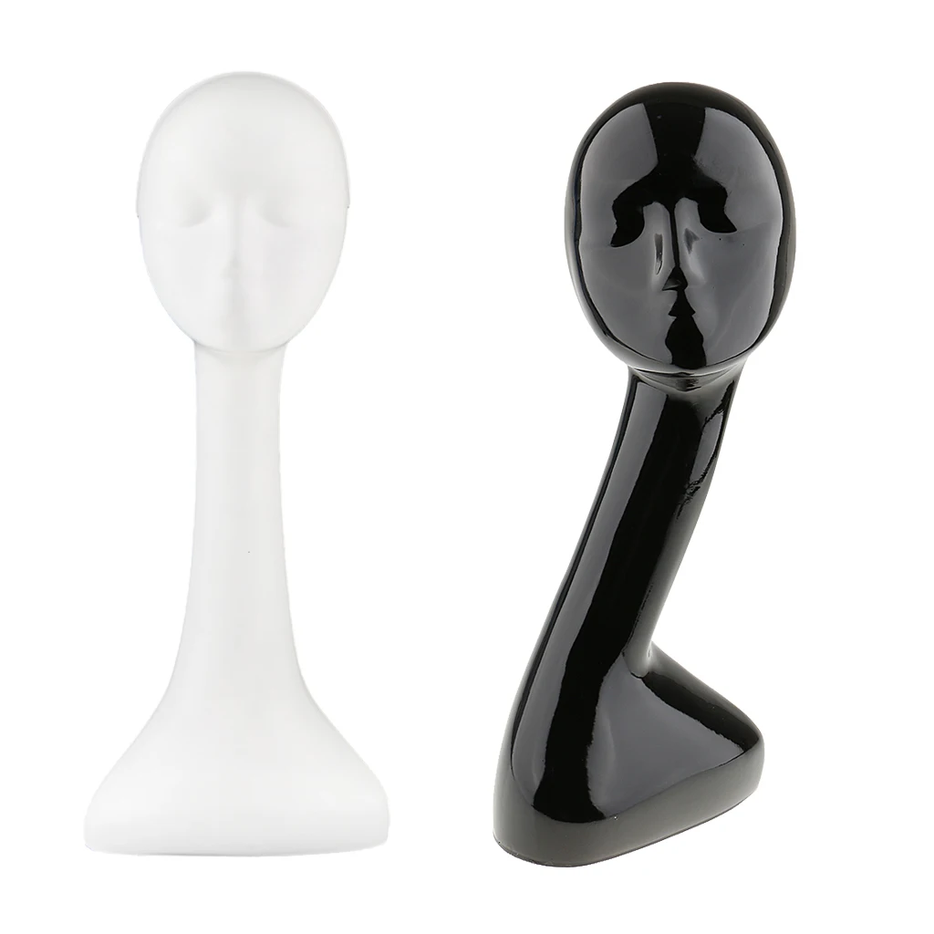 

2x Elagant Female Mannequin Head Wig Hair Hat Display Stand Smooth Surface