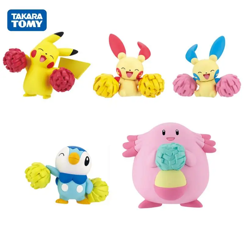

TAKARA TOMY Pokemon Gashapon figure Chansey pikachu Plusle Minun Piplup anime action toy figures model toys for children